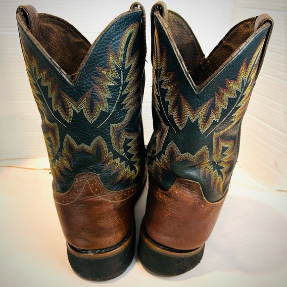 Justin Boots men's western roper work boots cowboy brown leather rodeo 10.5EE - Picture 7 of 9